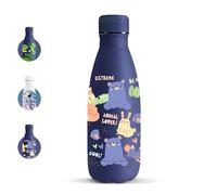 Motswedi Botella Agua Acero Inoxidable, 350 ml Libre de BPA, Cantimplora, 18/8 Acero Inoxidable, Botella, Vacío de Doble Pared, Cantimplora Termica para Escuela, Yoga - Oso azul oscuro