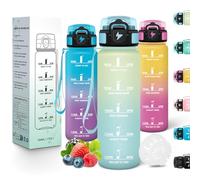 Motswedi Botella agua Niños, 500 ml Reutilizable, Cantimplora Infantil, a Prueba de Fugas, Botellas de agua para Niños, Sin BPA, Cantimplora para Escuela, Gym, Yoga, Oficina, Blanquecino Azul Claro