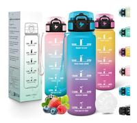 Motswedi Botella agua Niños, 500 ml Reutilizable, Cantimplora Infantil, a Prueba de Fugas, Botellas de agua para Niños, Sin BPA, Cantimplora para Escuela, Gym, Yoga, Oficina, Azul Morado