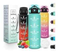 Motswedi Botella agua Niños, 500 ml Reutilizable, Cantimplora Infantil, a Prueba de Fugas, Botellas de agua para Niños, Sin BPA, Cantimplora para Escuela, Gym, Yoga, Oficina, Azul Verdoso 325C