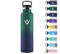 Motswedi Botella agua Termica, 1000ml Doble Aislamiento, Botella Termica 1 litro, Mantener 12H Caliente/24 Frío, Cantimplora, a Prueba de Fugas, Thermoflask, para Viaje, Exterior, Verde & Azul