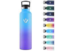 Motswedi Botella agua Termica, 1000ml Doble Aislamiento, Botella Termica 1 litro, Mantener 12H Caliente/24 Frío, Cantimplora, a Prueba de Fugas, Thermoflask, para Viaje, Exterior, Azul & Morado