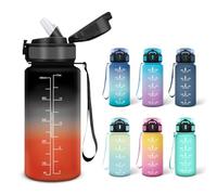 Motswedi Botella de Agua, 0.5L Libre de BPA, Botellas de Agua para Niños, Adecuado para Carbonatados, Botella, A Prueba de Fugas, Botellas Gimnasio, Cantimplora para Escuela, Gimnasio - Negro&rojo