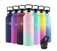 Motswedi Botella Termica, 0.5L sin BPA, Botella Agua Acero Inoxidable, Frio/Calor, Botella Agua con Pajita, a Prueba Fugas, Botella Agua Niños para Deporte, Oficina, Ciclismo, Rosa Claro & Verde Claro