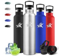 Motswedi Botella Termica 1 litro, 12H Caliente/24 Frío, Botella Agua Acero Inoxidable, Doble Aislamiento, Cantimplora Termica, Cantimplora, a Prueba de Fugas, para Oficina, Gimnasio, Gris metalizado