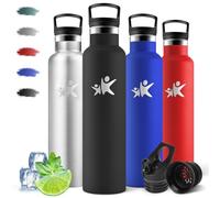 Motswedi Botella Termica 1 litro, 12H Caliente/24 Frío, Botella Agua Acero Inoxidable, Doble Aislamiento, Cantimplora Termica, Cantimplora, a Prueba de Fugas, para Oficina, Gimnasio, Deporte, Negro