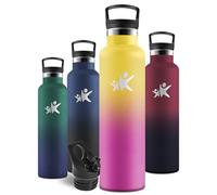 Motswedi Botella Termica 1 Litro, Botella agua Acero Inoxidable, a Prueba de Fugas, Cantimplora Termica, para Bebida Caliente y Bebida Fría, Termo agua, para Gimnasio, Viajes, Amarillo & Rosa rojo