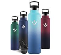 Motswedi Botella Termica 1 Litro, Botella agua Acero Inoxidable, a Prueba de Fugas, Cantimplora Termica, para Bebida Caliente y Fría, Termo agua, para Gimnasio, Viajes, Azul cielo & Azul oscuro-A