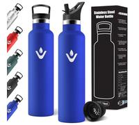 Motswedi Botella Termica 1 litro, Doble Aislamiento, Botella Agua Termica, Termo Sin BPA, Cantimplora Infantil, Reutilizable, Cantimplora para Deporte, Viaje, Escuela, Exterior, Azul Rey