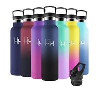 Motswedi Botella Termica, 1000ml sin BPA, Botella Agua Acero Inoxidable, Frio/Calor, Botella Agua con Pajita, a Prueba Fugas, Botella Agua Termica para Deporte, Oficina, Ciclismo, Azul Oscuro & Negro