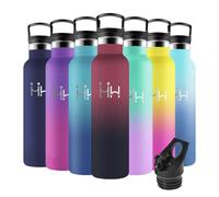 Motswedi Botella Termica, 1000ml sin BPA, Botella Agua Acero Inoxidable, Frio/Calor, Botella Agua con Pajita, a Prueba Fugas, Botella Agua Termica para Deporte, Oficina, Yoga, Ciclismo, Rojo & Negro