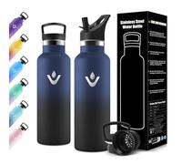 Motswedi Botella Termica 500ml, Doble Aislamiento, Botella Termica Niños, Mantener 12H Caliente/24 Frío, Cantimplora Infantil, a Prueba de Fugas, Termo agua, para Oficina, Hogar, Azul Oscuro & Negro
