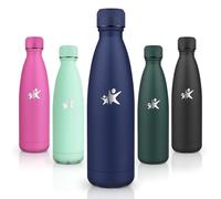 Motswedi Botella Termica, 500ml sin BPA, Botella Agua Acero Inoxidable, a Prueba de Fugas de Doble Pared, Botellas Agua Niños, Mantiene Calor&Frío, para Niños, Deporte, Gimnasio, Azul Oscuro