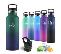 Motswedi Botella Termica 750 ml, a Prueba de Fugas, Botella agua Acero Inoxidable, para Bebidas Calientes y Frías, Cantimplora Termica, para Bicicleta, Gimnasio, Camping, Verde oscuro & Azul oscuro