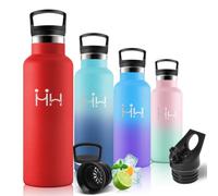 Motswedi Botella Termica 750ml, con 6 Pajita, Botella Agua Acero Inoxidable, Acero Inoxidable, Cantimplora, Thermoflask para Bebidas Calientes y Frías, para Oficina, Gimnasio, Rojo