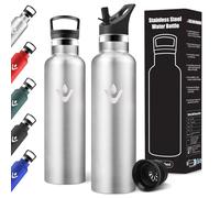 Motswedi Botella Termica, 750ml Doble Aislamiento, Botella Agua Termica, Termo Sin BPA, Cantimplora Infantil, Reutilizable, Cantimplora para Deporte, Viaje, Escuela, Exterior, Acero Inoxidable