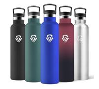 Motswedi Botella Termica Agua Acero Inoxidable, 1L Libre de BPA, 2 Tapas Incluidas (Con Pajita), 304 Acero Inoxidable, Botellas para Oficina, Gimnasio, Salidas diarias - Azul Real