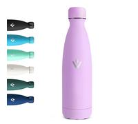 Motswedi Botella Termica Niños, 0.5L, Botella Agua Acero Inoxidable Niños, Termo Sin BPA, Cantimplora Termica, con pared Doble Aislamient, Cantimplora para Adultos, Deporte, Gym, Morado Claro