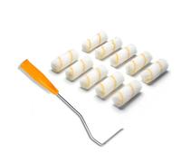 Motswedi Kit Rodillo Pintura 10 cm con Soporte - 10 Pequeños Rodillo Pintura Pared Antigoteo de Paredes, Techos y Puertas - Set de Rodillos para Pintar con Acabado Limpio y Sin Vetas