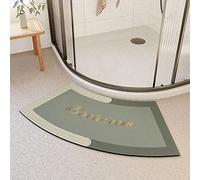 MOTT 50 Alfombrilla de ducha de esquina de secado rápido, antideslizante, curvada, para ducha circular, suave, absorbente, alfombra de sector para baño, alfombrilla cómoda, verde, 40 x 60 cm