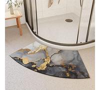 MOTT 50 Alfombrilla de ducha de esquina de secado rápido, antideslizante, curvada, para ducha circular, suave, absorbente, alfombra de sector para baño, alfombrilla cómoda, color rosa