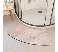 MOTT 50 Alfombrilla de ducha de esquina de secado rápido, antideslizante, curvada para ducha circular, suave, absorbente, alfombra de sector para baño, alfombrilla cómoda, tinta