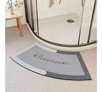MOTT 50 Alfombrilla de ducha de esquina de secado rápido, antideslizante, curvada para ducha circular, suave, absorbente, alfombra de sector para baño, alfombrilla cómoda, azul, 40 x 60 cm