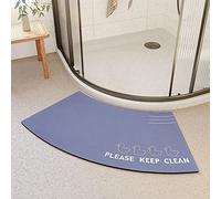 MOTT 50 Alfombrilla de ducha de esquina de secado rápido, antideslizante y curvada para ducha circular, suave, absorbente, alfombra de sector para baño, alfombrilla cómoda