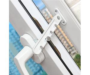 MOTT 50 Restrictor de ventana abatible, bloqueo antipellizco, restrictor de ventilación de ventana, cierre de ventana de apertura exterior UPVC de aluminio de madera, 6 unidades