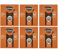 Motta Caffè Cialde ESE 44 mm 50 cápsulas de café italiano tostado y molido en bolsas reciclables con kit con vasos, varillas para mezclar y bolsas de azúcar
