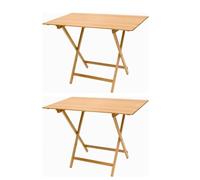 Mottiwood Juego de 2 mesas plegables, mesa plegable, ahorro de espacio, mesa de cerveza, 80 x 60 x 75 cm, madera de haya, interior y exterior, fabricado en Italia (2 piezas)