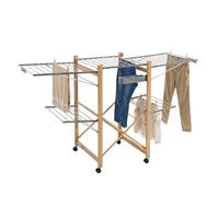 Mottiwood Stendibiancheria Plegable XXL, 4 Alas Laterales, Maxi Stendino Plegable y Ahorrador de Espacio, 25Kg de Ropa, Stendi para Interior y Exterior, 176 x 60 x 104 h cm, 4 Ruedas Giratorias