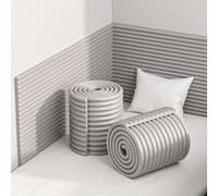 MOTTK Paneles acolchados de pared autoadhesivos 3D anticolisión, paneles de pared acolchados tapizados, para despegar y pegar en la cabecera, protección para dormitorio, guardería (gris, 40 x 200 cm)