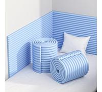 MOTTK Paneles de pared autoadhesivos 3D anticolisión, paneles de pared acolchados tapizados, para despegar y pegar en la cabecera, protección para dormitorio o guardería (azul, 20 x 200 cm)