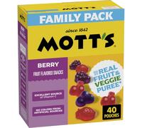 Mott's Bocadillos con sabor a bayas, hechos con puré de frutas reales (paquete de 40)