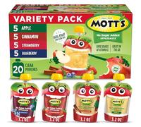 Mott's Puré de manzana sin azúcar añadido, 90 ml, bolsas transparentes, 20 unidades