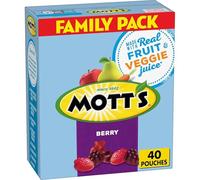 Mott's Snacks con sabor a frutas, bayas, bocadillo sin gluten, paquete familiar, 40 unidades, 32 onzas
