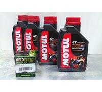 Motul 4T 7100 10W40 - Lote de 4 bidones de 1 L (= 4 litros) de aceite sintético para motor de moto + filtro