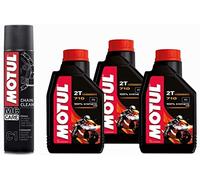 Motul 710 2T - Aceite para motor de moto de 2 tiempos, 3 litros + regalo MC Care C1 Chain Clean