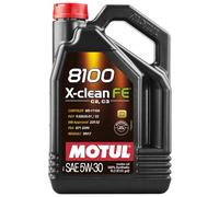 MOTUL Aceite de motor 5W-30 8100 Aceite completamente sintético Aceite para motor ACEA C2 ACEA C3 API SP X-Clean FE 5L