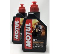 MOTUL Acete Motor Moto 4 Tiempos Scooter Power SAE 5W-40 MA, 2 litros (2x1 lt)