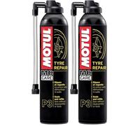MOTUL - Aerosol para Reparar y Re-inflar Neumáticos de Moto con o Sin Cámara de Aire - Reparación Instantánea Sin Desmontar Ni Herramientas - MC Care Tyre Repair P3-300 ml (Paquete de 2)