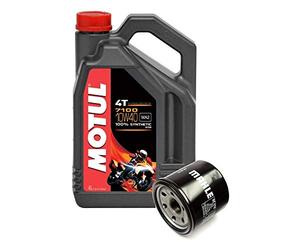 MOTUL Duo Servicio Cambio Aceite Motos 7100 4T 10W-40 Sintetico 4 litros + Filtro Aceite OC574