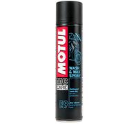 MOTUL - Limpiador en Seco para Todo Tipo de Motos y Superficies - Aerosol - Limpia y Da Brillo a Plásticos y Pinturas - MC Care Wash & Wax Spray E9-400 ml