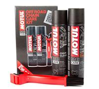 Motul Kit de lubricante limpiador y limpiador de cadena + cepillo para motocicletas todoterreno