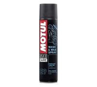 MOTUL - Limpiador en Seco para Todo Tipo de Motos y Superficies - Aerosol - Limpia y Da Brillo a Plásticos y Pinturas - MC Care Wash & Wax Spray E9-400 ml