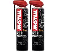Motul Lubricante para Cadenas de Motos Todoterreno, Aerosol Amarillo Fluorescente, Para O-RING, X-RING y Z-RING, Resistente al Agua, Protege contra la Oxidación, MC Care Chain Lube Off Road C3, 400 ml