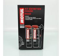 Motul - Pack de mantenimiento de cadena c1+c4 Road (aerosol 400 ml x 2 + cepillo limpieza)