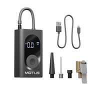 Motus Compresor de Aire portátil | Powerbank 4000mAh | Inflador eléctrico de Aire | Bomba de Aire | con lámpara LED y Pantalla LCD | para Bicicleta, Scooter, Motocicleta, Coche, Globo, colchón