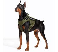 Motusamare Chaleco de entrenamiento para perros de servicio Molle, de nailon, resistente al agua, patrulla militar, ajustable, cómodo, arnés táctico K9 con asa (camuflaje) (L, verde Ranger)